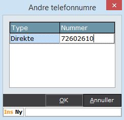 Andre telefonnumre