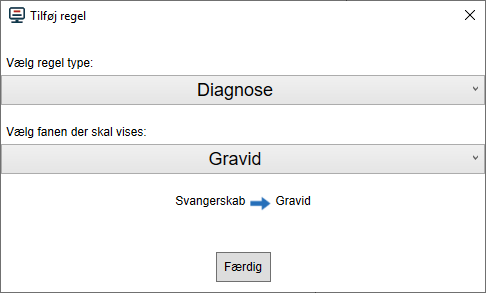 Opsætning Patientoverblik Tilføj regel eksempel